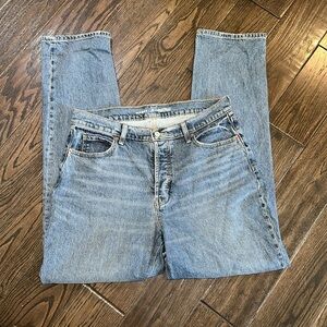 Old Navy jeans high rise slouchy straight size 10 tall button fly